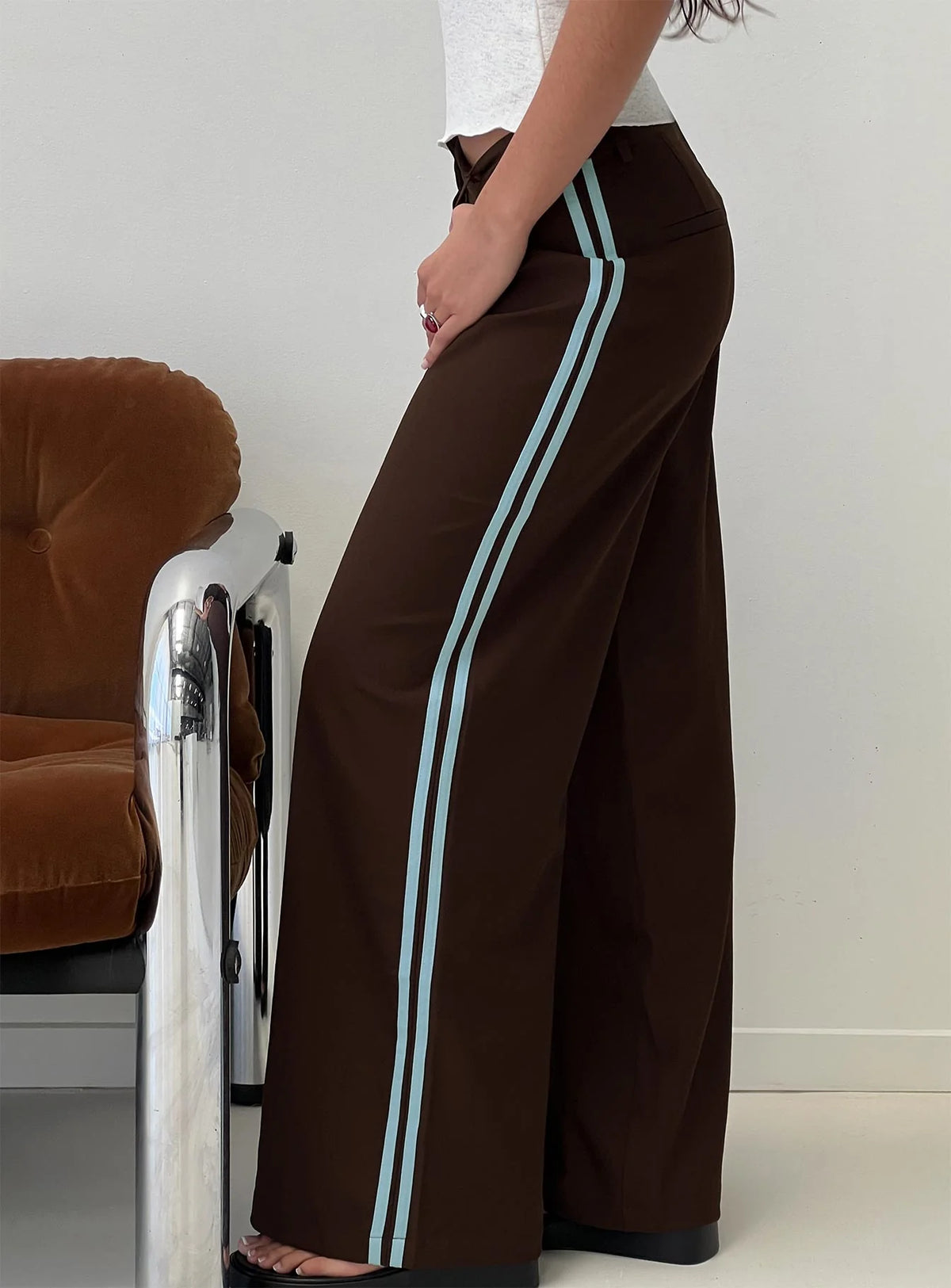 Wendi Tipping Suit Pant Brown Blue