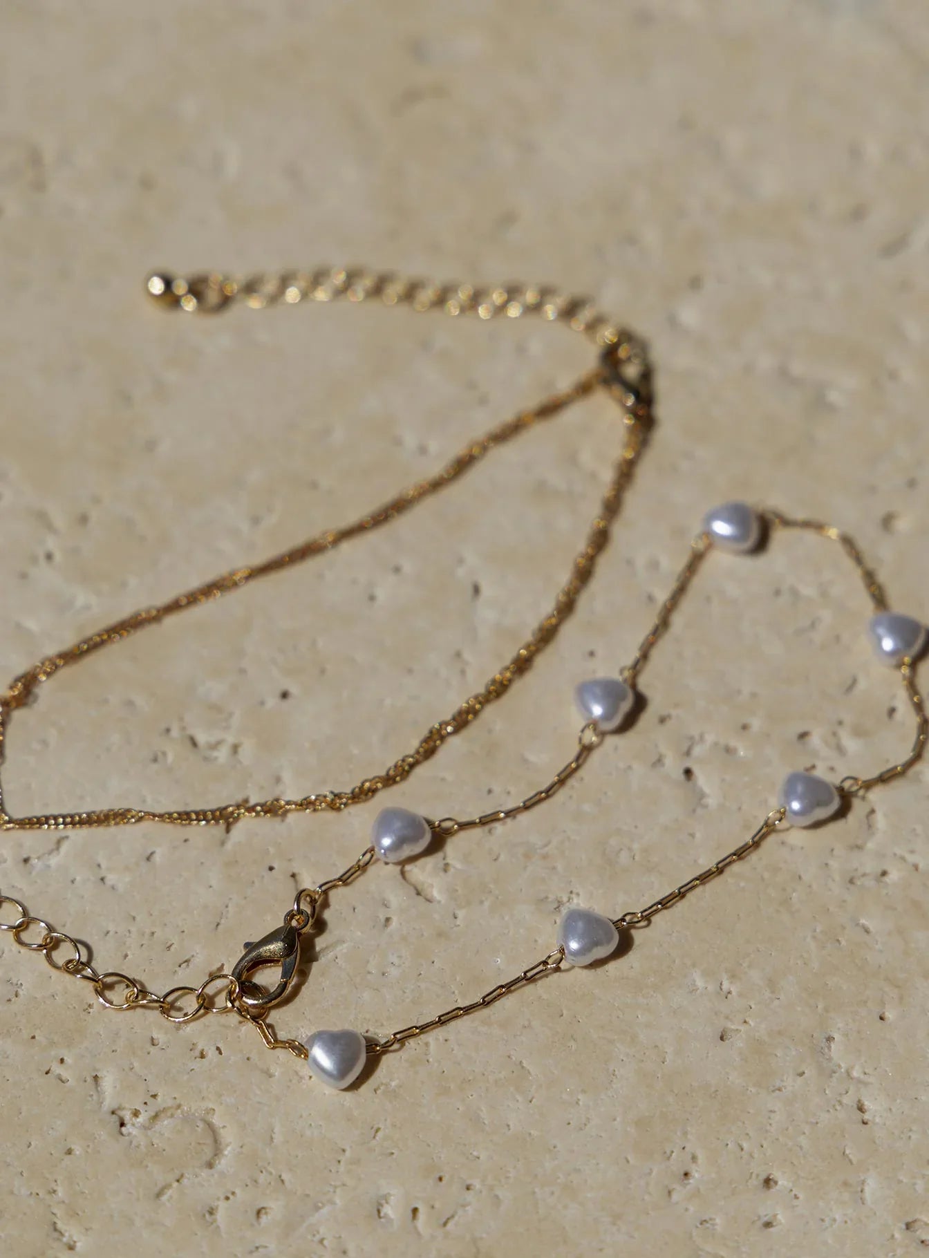 Sakina Pearl Anklet Pack Gold