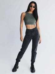 Darlington Crop Top Khaki Tall
