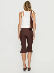 Giorgie Belted Capri Pant Chocolate Brown