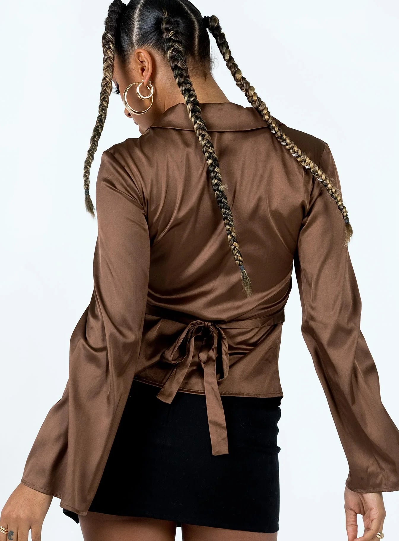 Fey Long Sleeve Top Brown