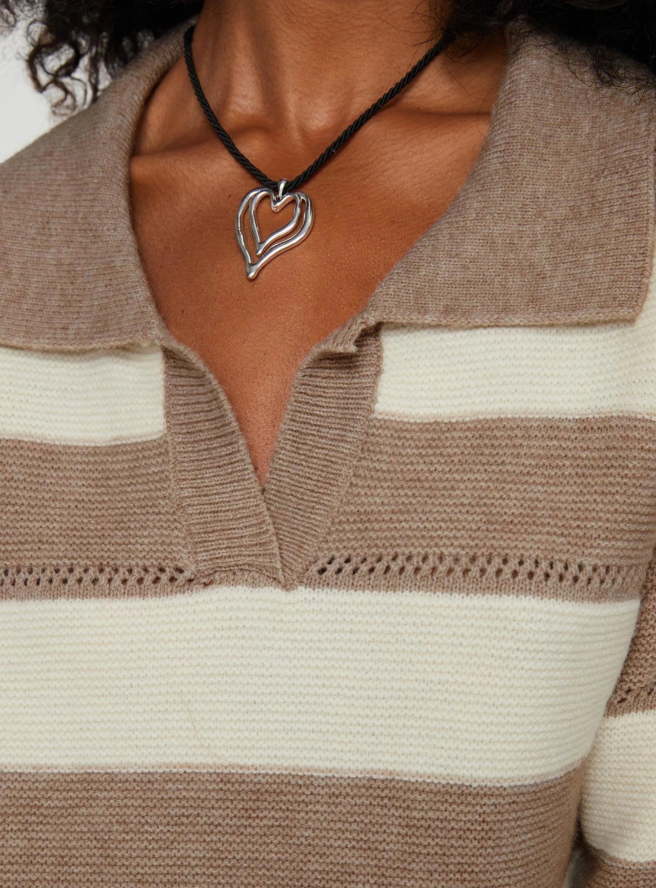 Atkinson Stripe Sweater Cream / Brown