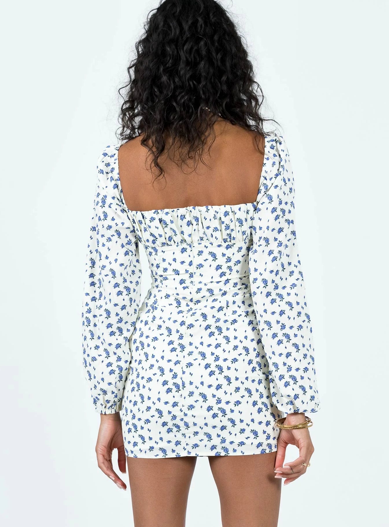 Vilma Long Sleeve Dress White Floral