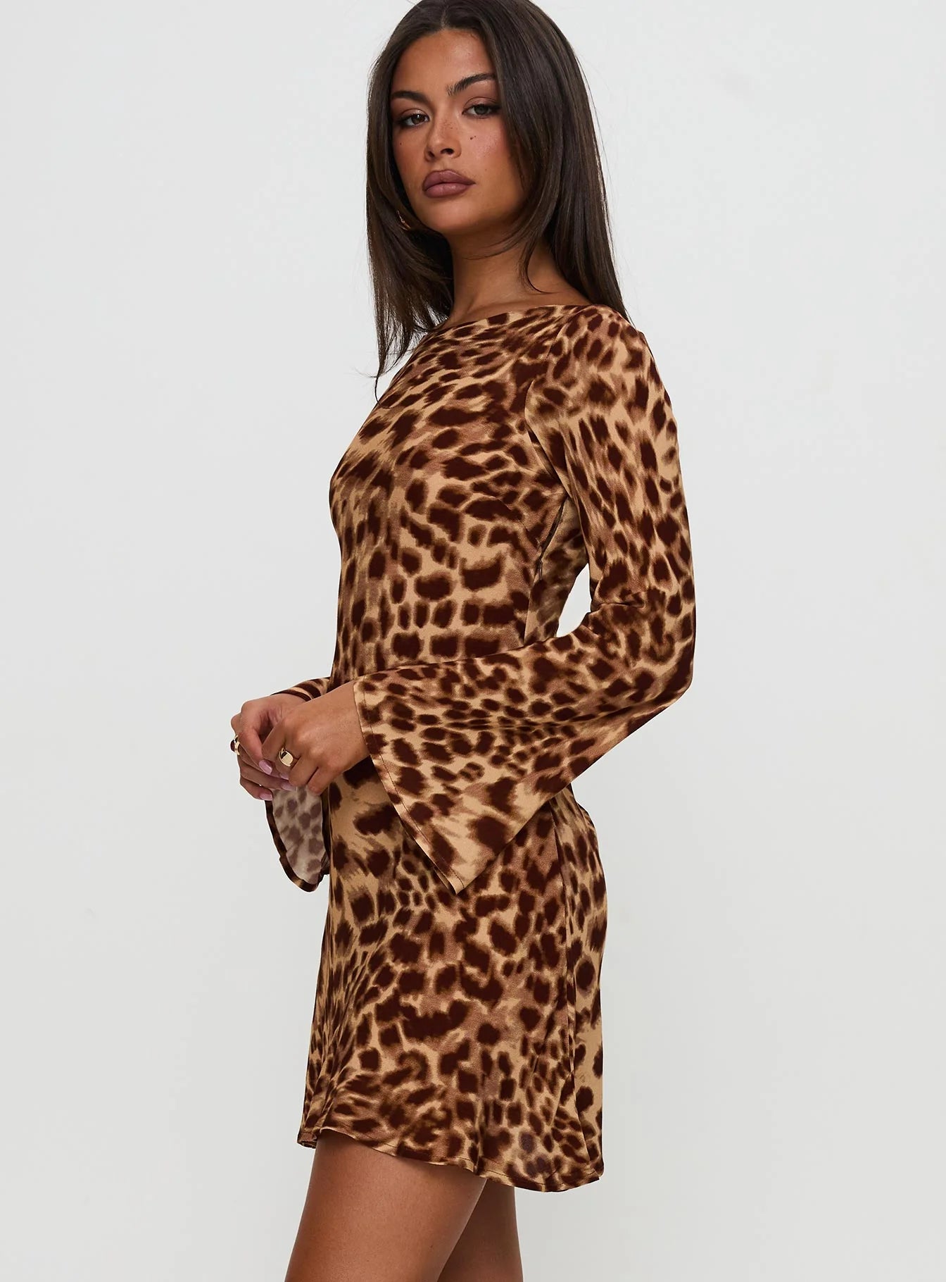 Halo Bias Mini Dress Leopard