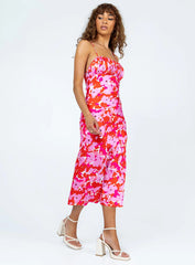 Tinzia Midi Dress Red Floral