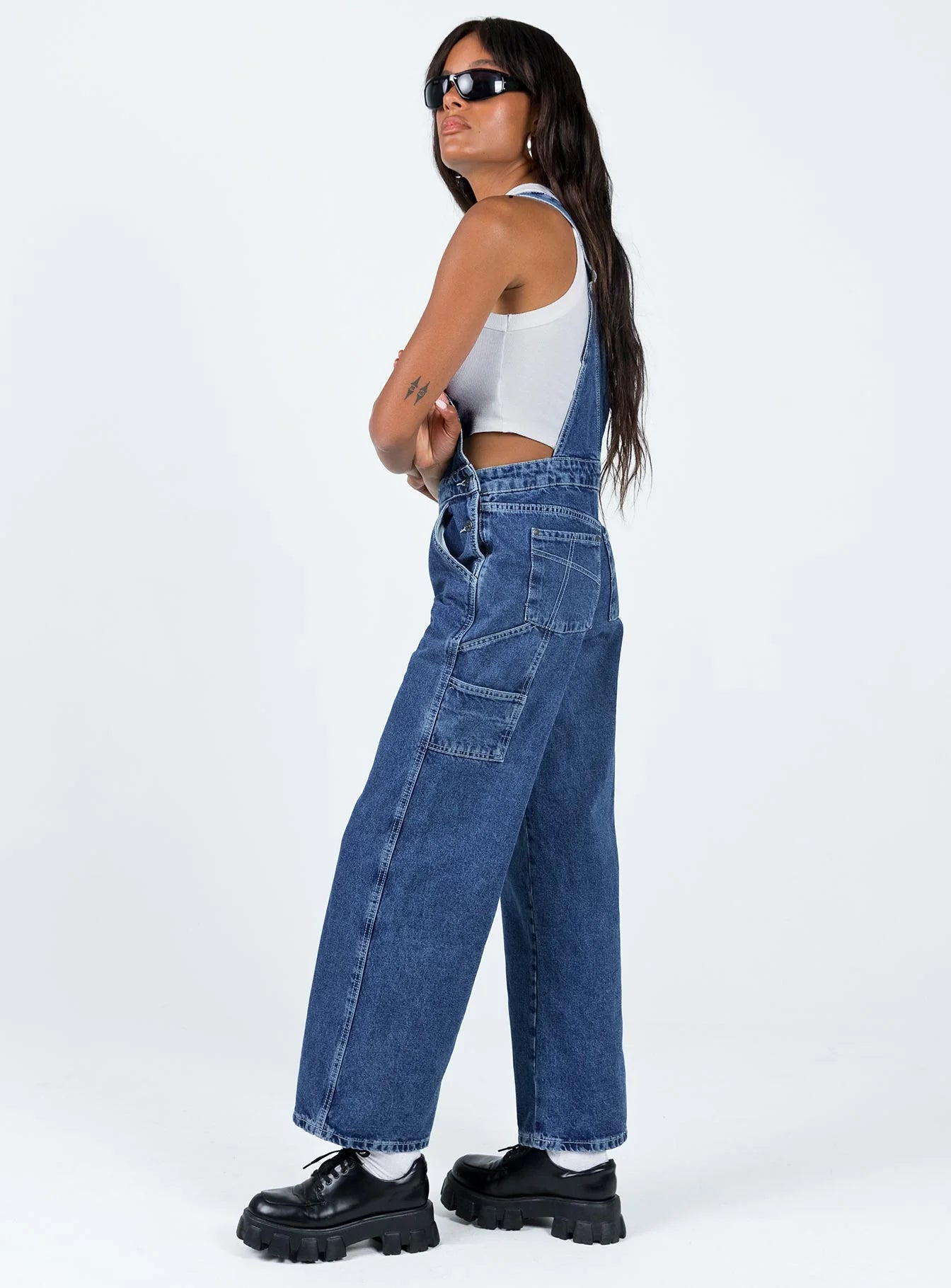 The Ragged Priest Dude Overalls Mid Blue