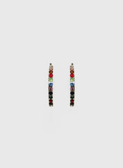 Leanah Gemstone Hoop Earrings Silver
