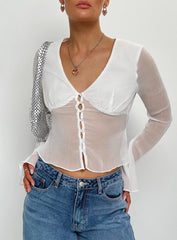 Bardo Long Sleeve Top White