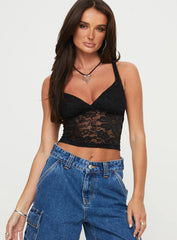 Wandella Lace Tank Black