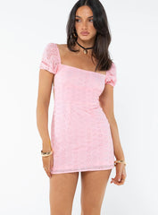 Havena Anglaise Mini Dress Pink