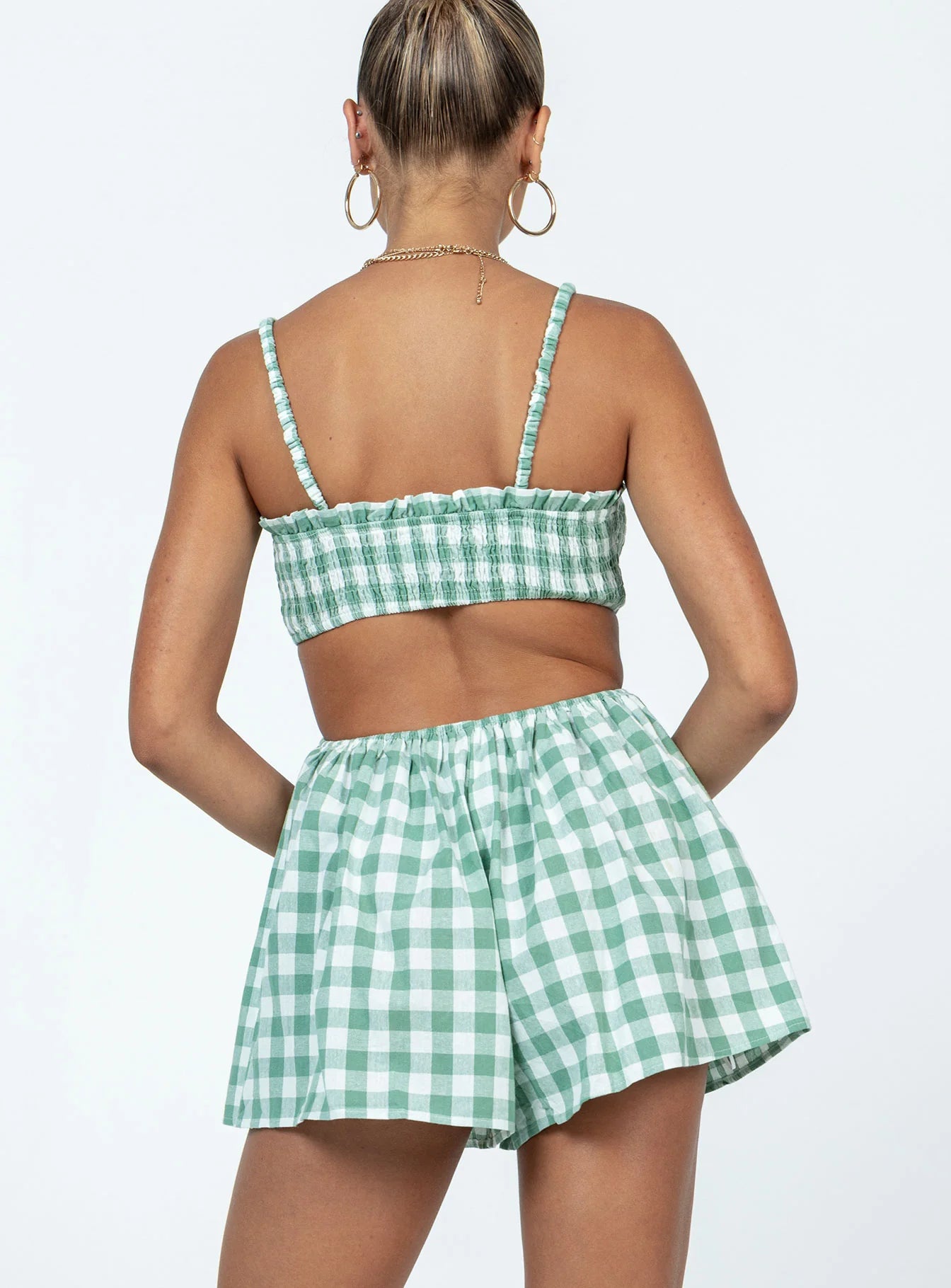 Danton Romper Green Gingham