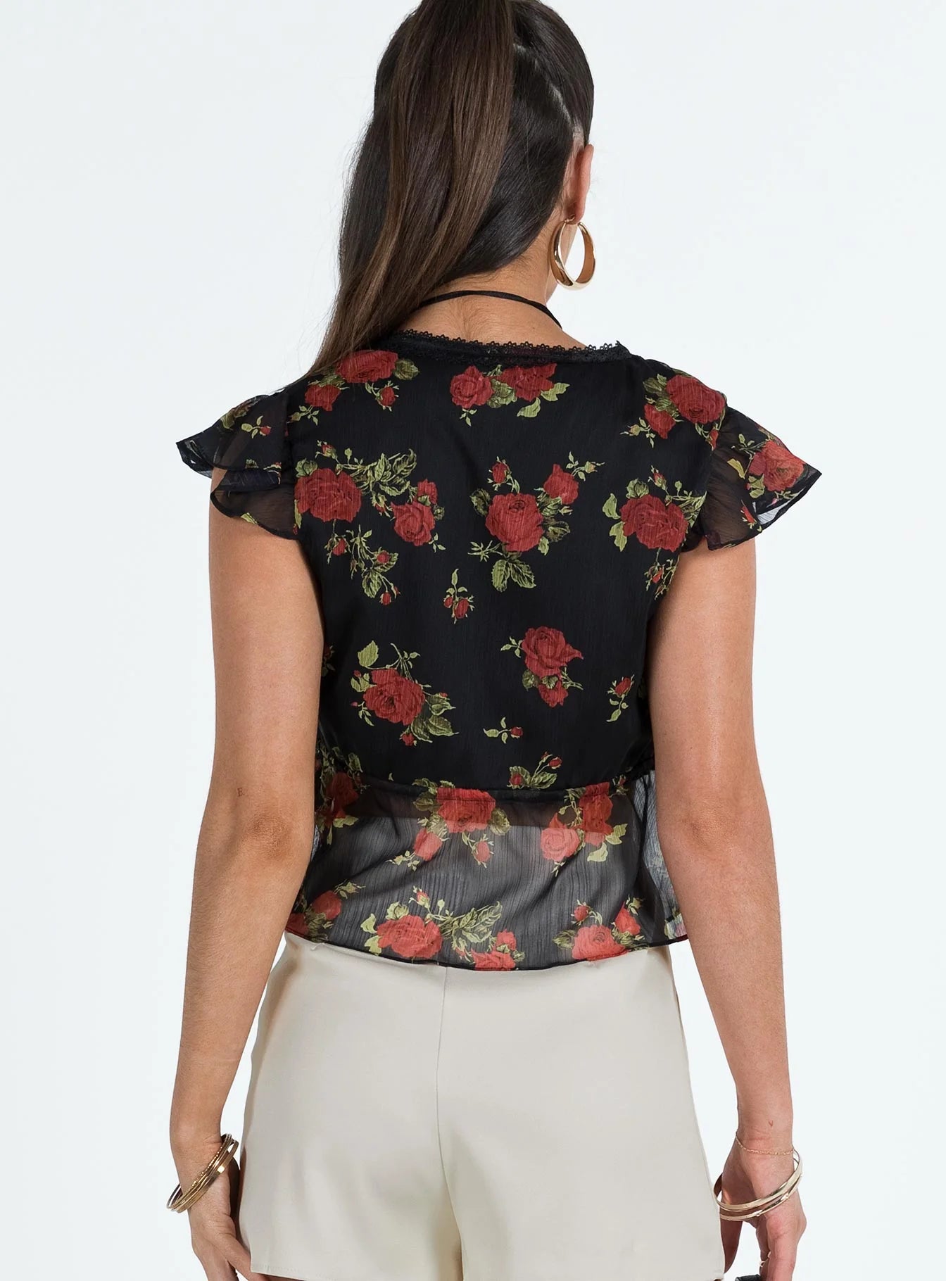 Wiley Top Black Floral