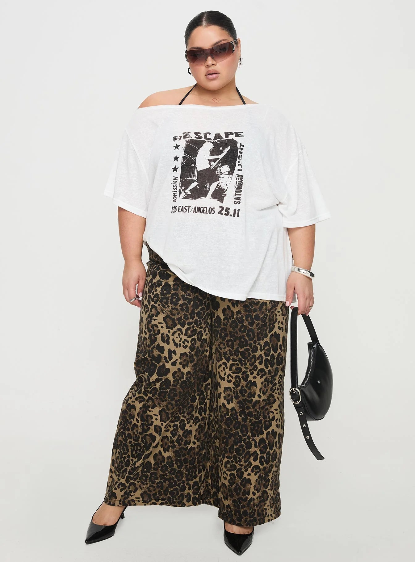 Kippa Off The Shoulder Tee White Curve