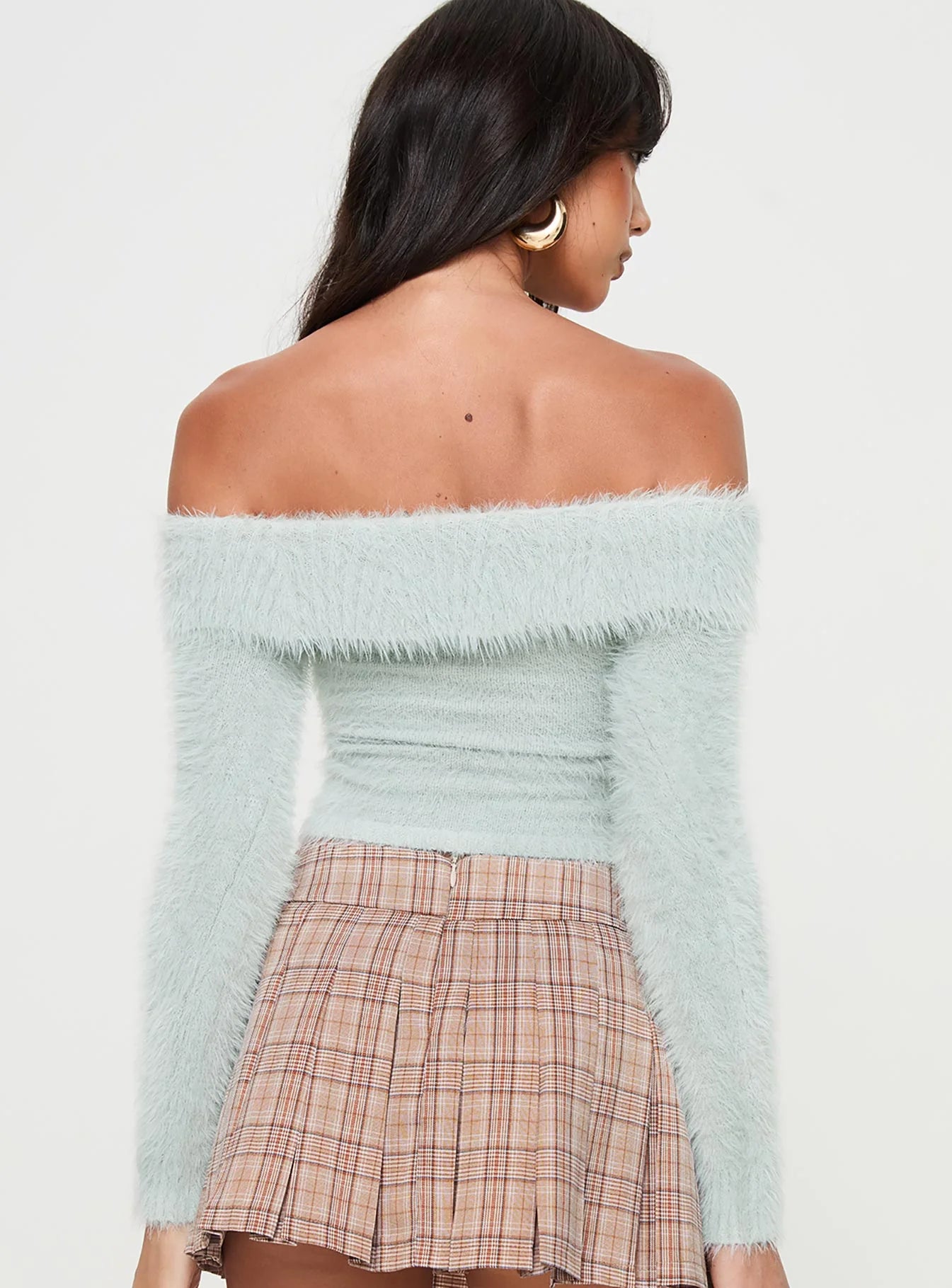 Coecoe Off The Shoulder Sweater Grey