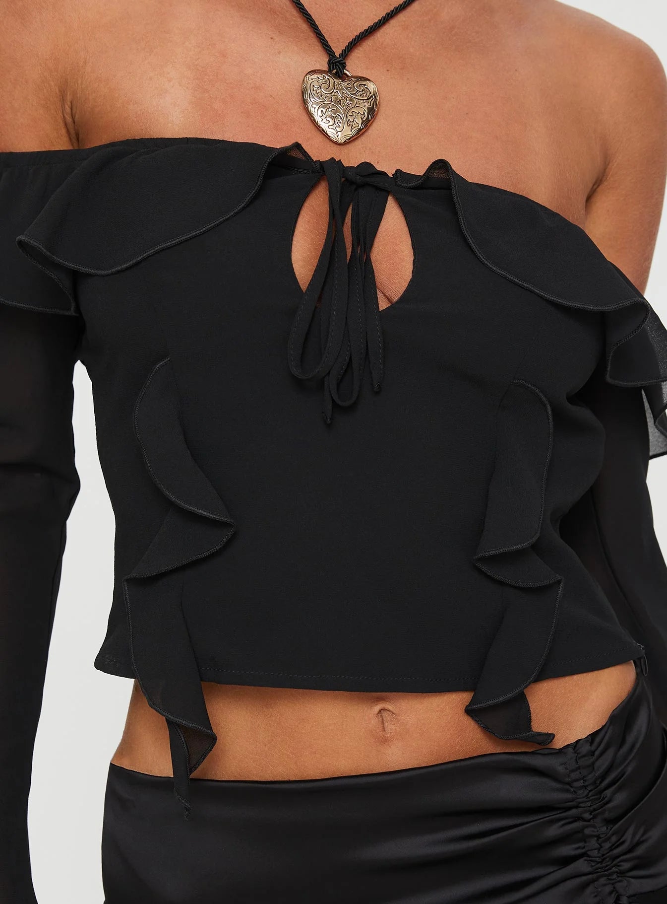 Molins Off The Shoulder Top Black
