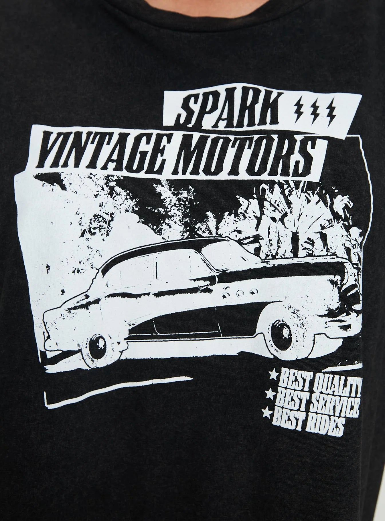Electric Vintage Oversized Tee Black