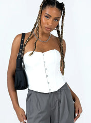 In The Moment Strapless Top White