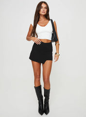 Maceline Wrap Front Skort Black Petite
