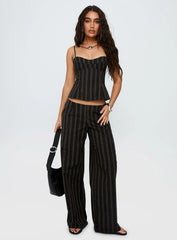 Kierstyn Corset Set Black Stripe Petite