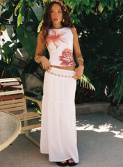 Pegasus Boat Neck Top White Floral