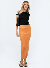 Regent Low Rise Maxi Skirt Orange