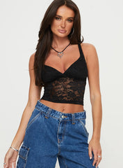 Wandella Lace Tank Black