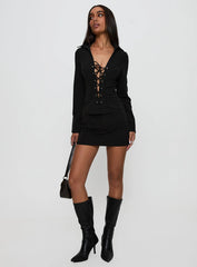 Feminique Skort Black Stripe