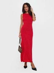 Maebie Knit Maxi Dress Red