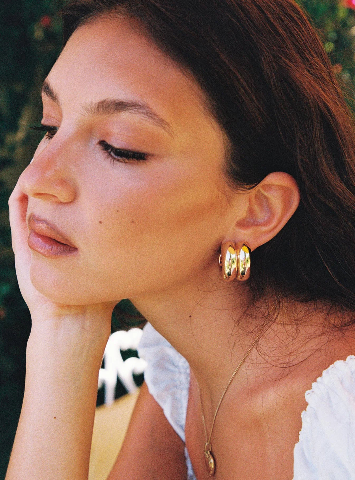 Take My Breath Double Hoop Earring Gold