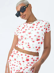 Bold Move Top White Floral