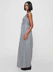 Pokey Maxi Dress Black White Stripe