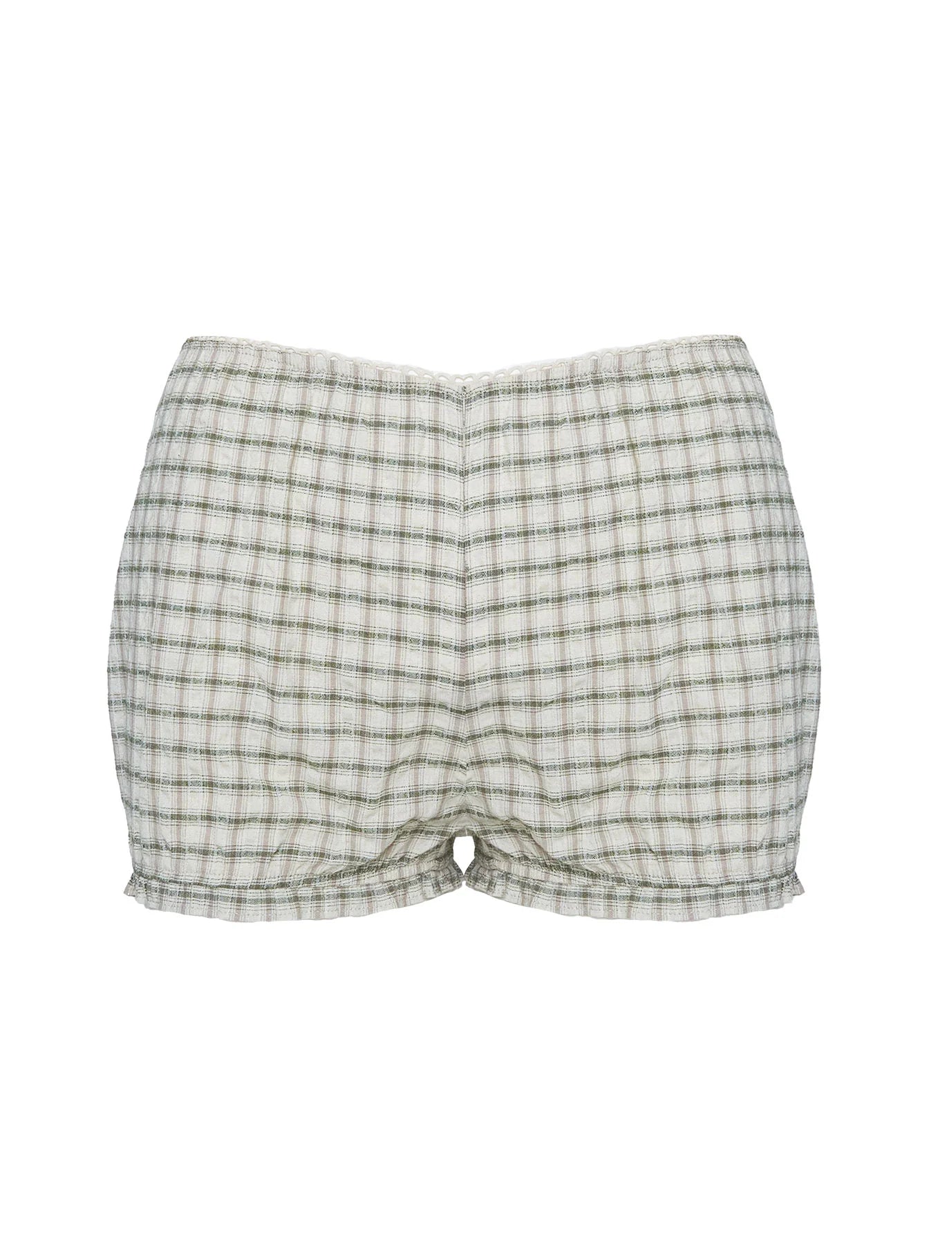 Mousie Micro Shorts Cream Plaid