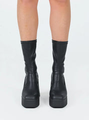 Windsor Smith Baddest Black Stretch Sock Boots