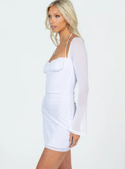 Dyer Sheer Sleeve Mini Dress White Tall