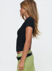 Chronically Online Graphic Top Black