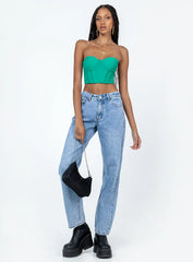 Endless Love Mesh Corset Top Green