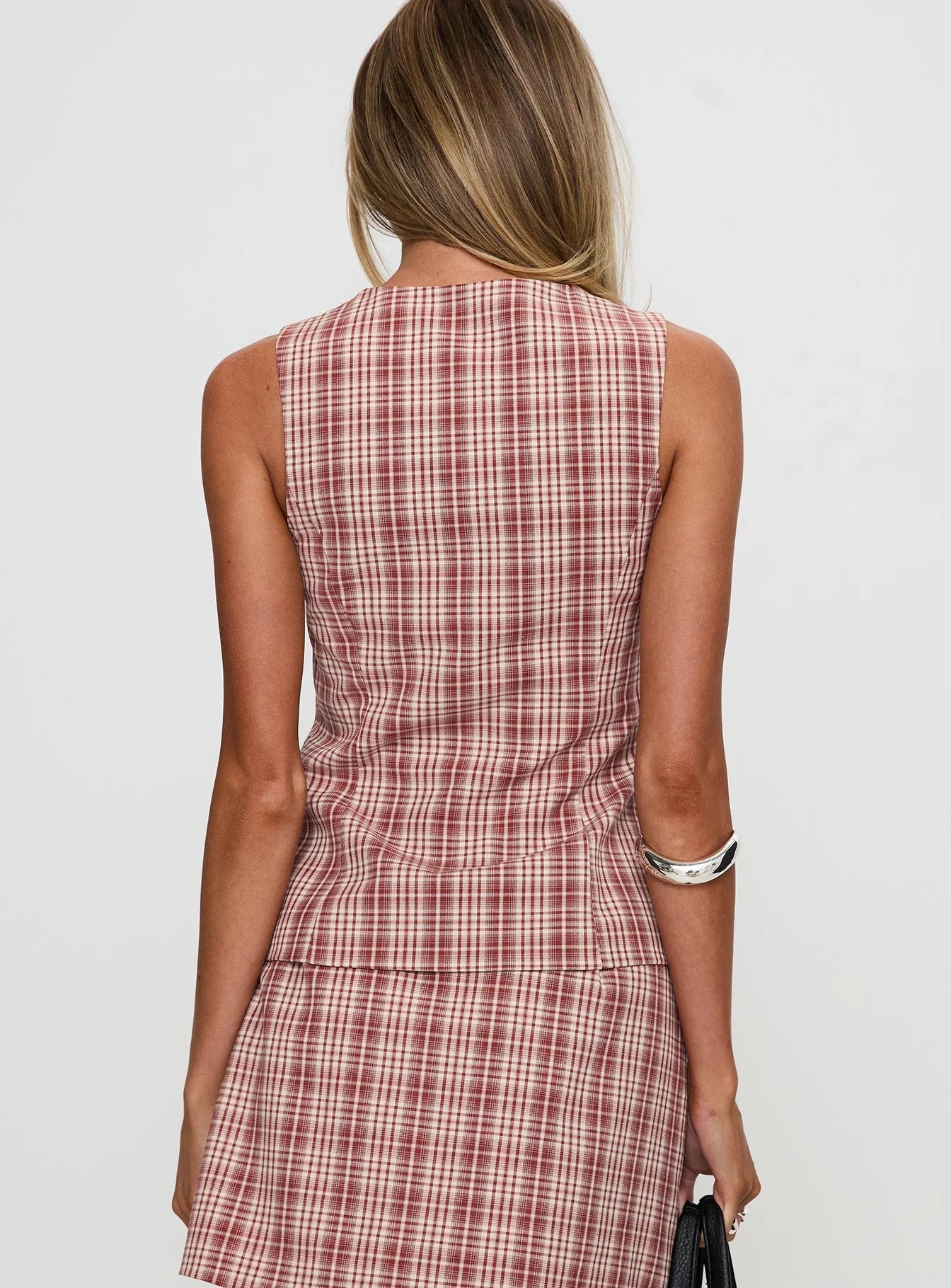 Theodosia Top Red Check