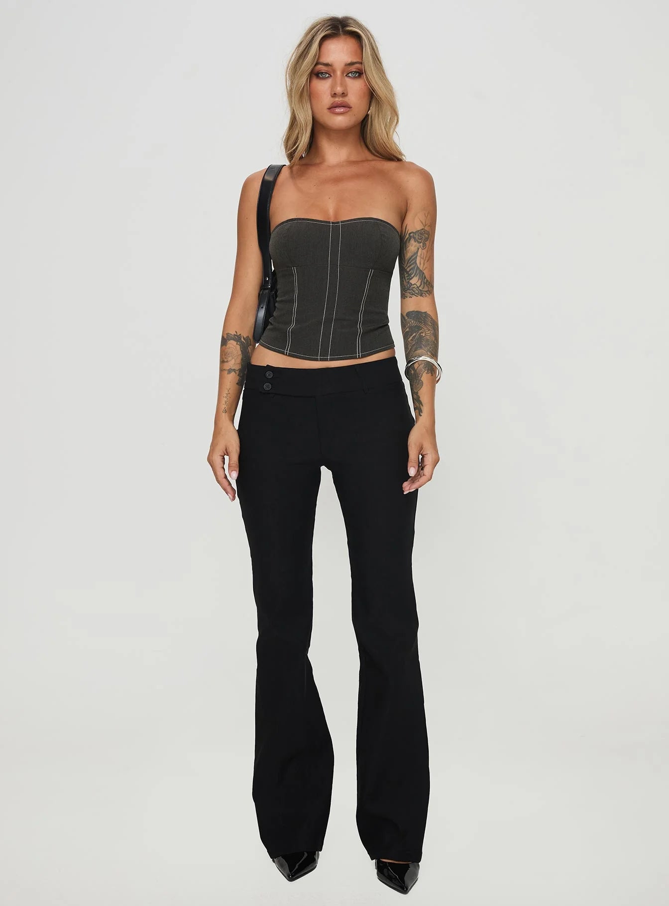 Vacke Strapless Top Grey