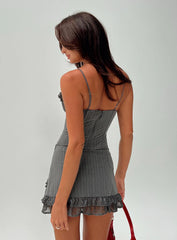 Ferran Mini Skirt Grey Pinstripe