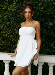 Seasons Of Love Strapless Mini Dress White