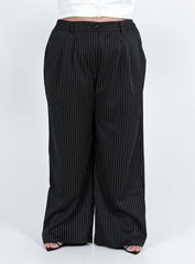 Archer Pants Pinstripe Black Curve