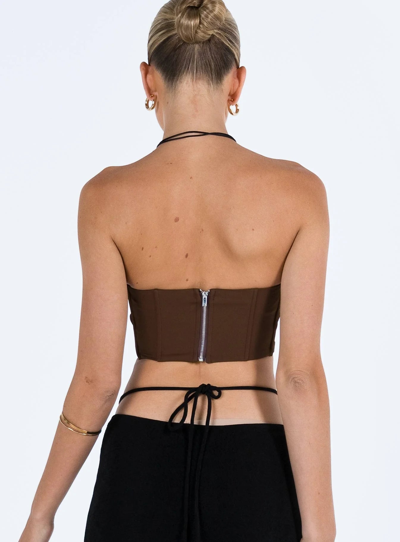 Carnlea Strapless Top Brown