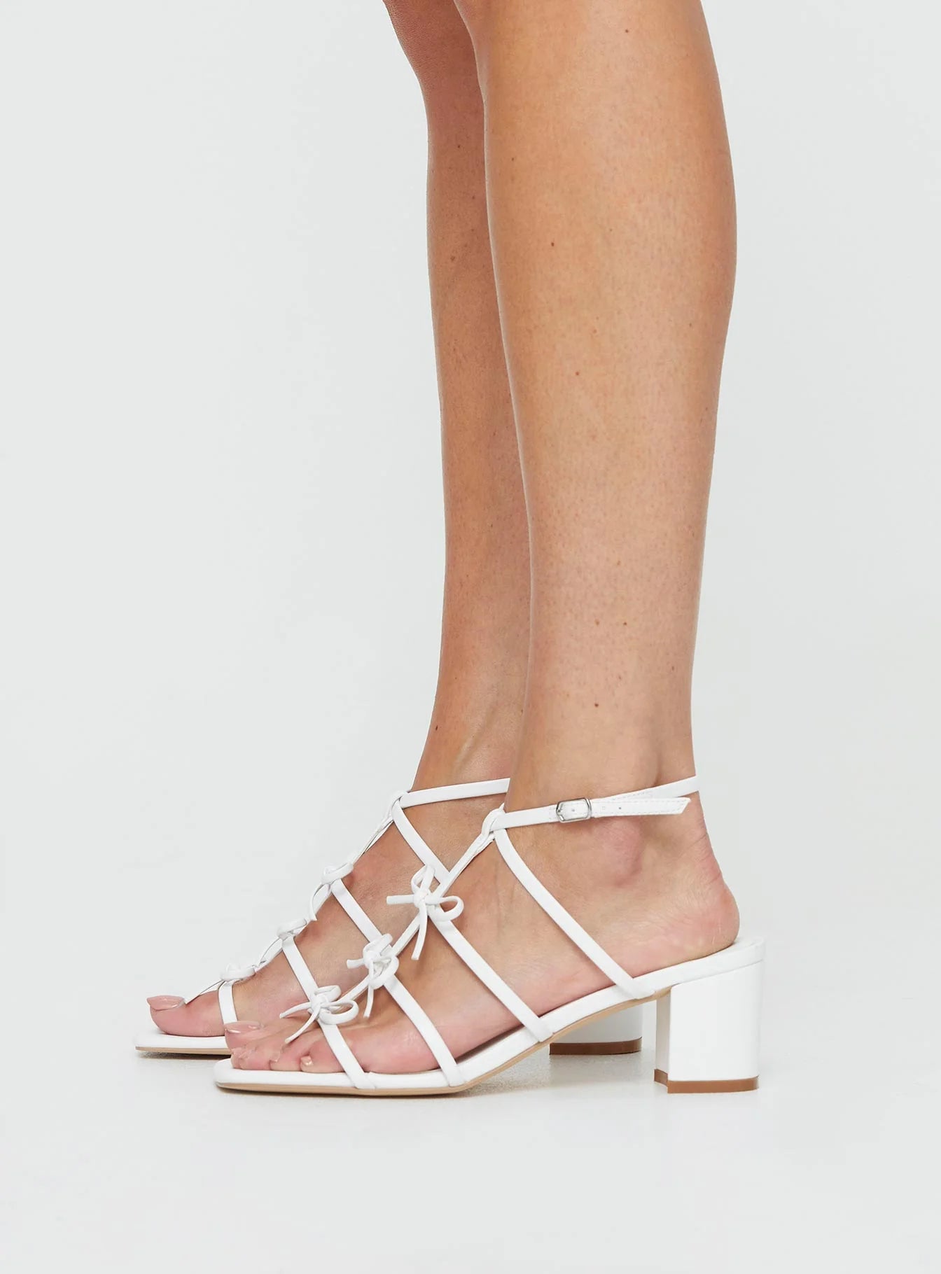 Donna Bow Heels White