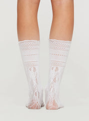 Arneway White Frill Sock White
