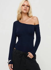 Caylum One Shoulder Bodysuit Navy