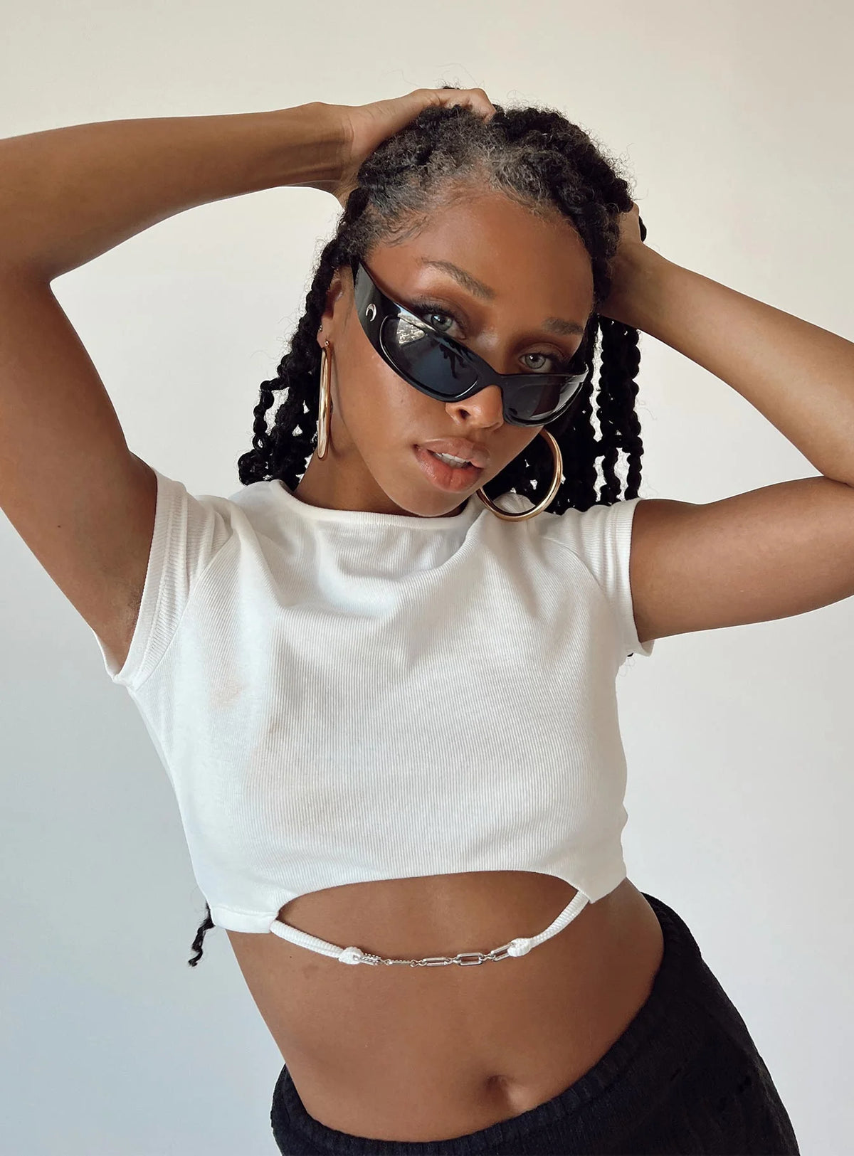 Arian Cut Out Tee White