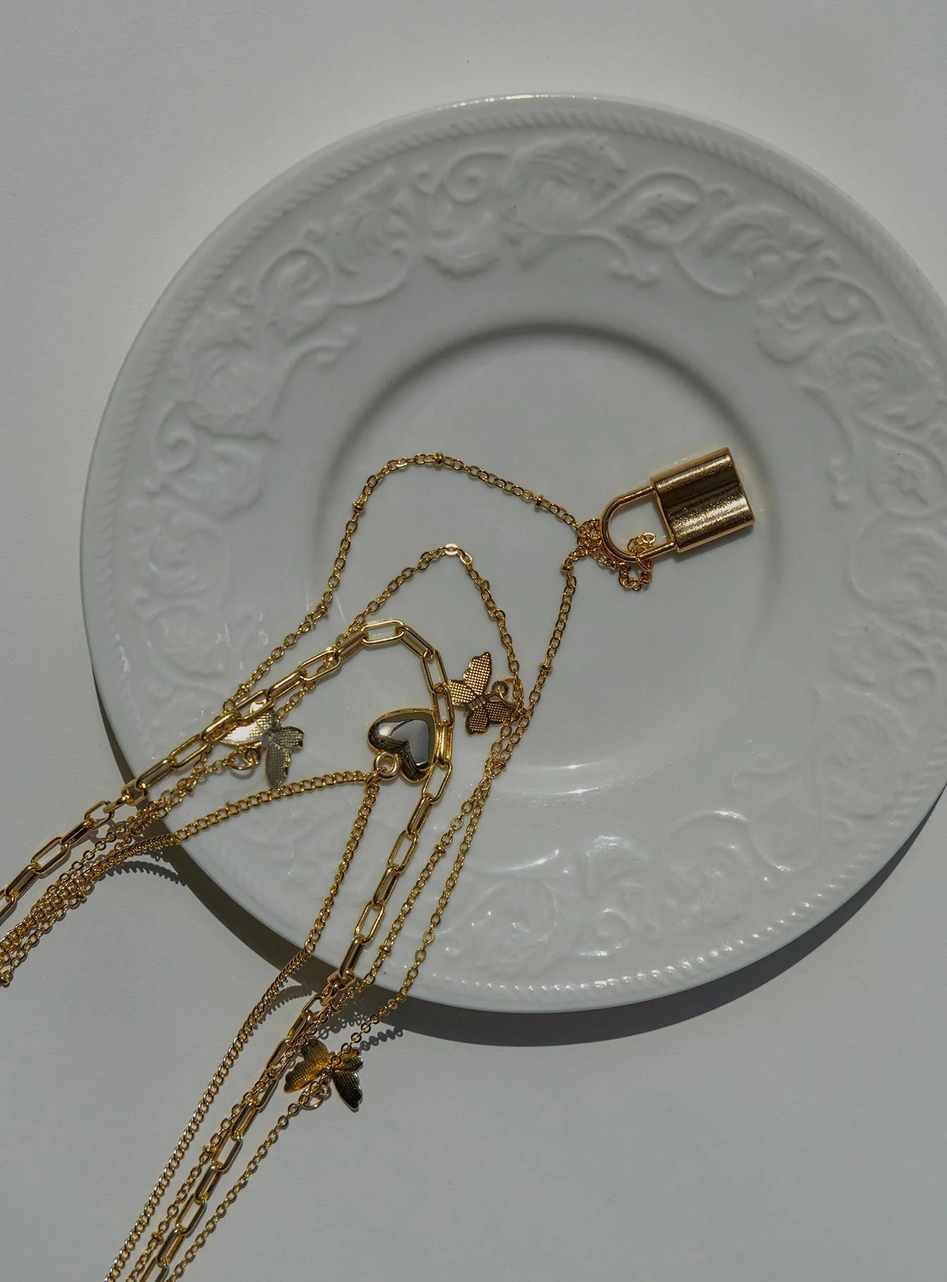 Malin Lock Necklace Gold