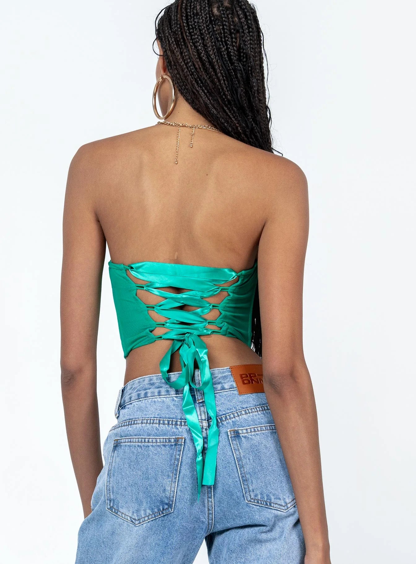 Endless Love Mesh Corset Top Green