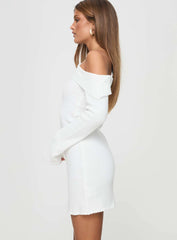 Holveck Off The Shoulder Mini Dress White