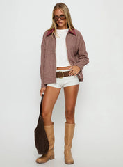 End Of The Day Collared Jacket Red Multi